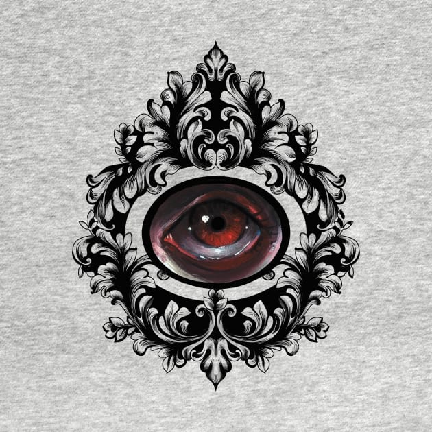 Pop Surrealism Baroque Eye Study Black Frame by ckrickett